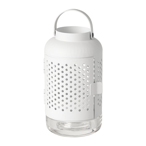 Baltas laternas svecēm ar stikla pamatni.